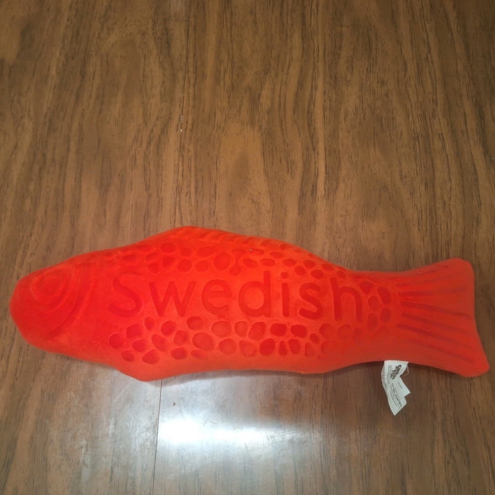 Swedish Fish Candy Large Embossed Plush Pillow 16" By It's Sugar